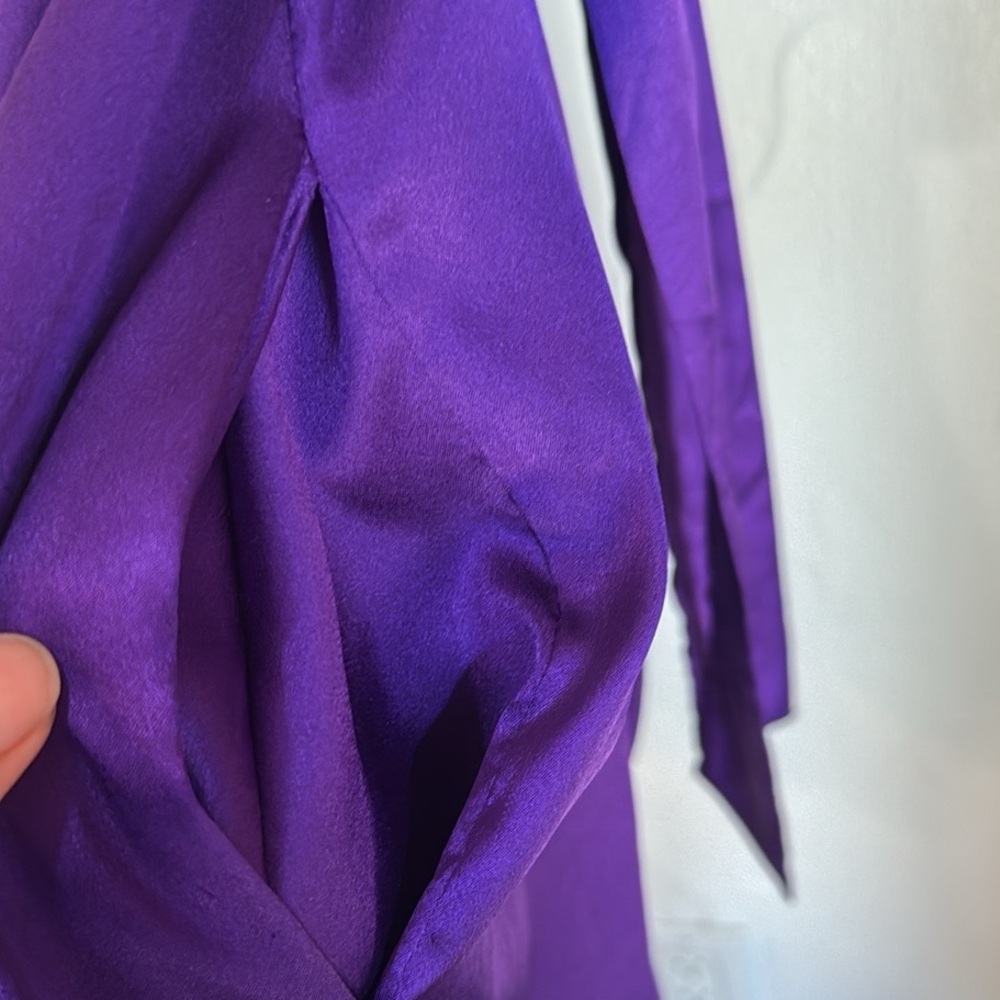 VICTORIA’S SECRET Purple Short Kimono Robe with Pockets Size M/L - Picture 9 of 10